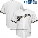 Camiseta Beisbol Hombre Milwaukee Brewers Blanco Cool Base