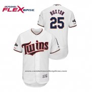 Camiseta Beisbol Hombre Minnesota Twins Byron Buxton 2019 Postemporada Flex Base Blanco