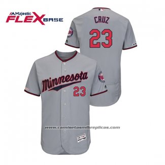 Camiseta Beisbol Hombre Minnesota Twins Nelson Cruz 150th Aniversario Patch Autentico Flex Base Gris