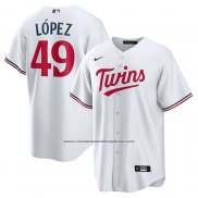 Camiseta Beisbol Hombre Minnesota Twins Pablo Lopez Primera Replica Blanco