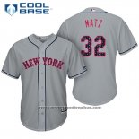 Camiseta Beisbol Hombre New York Mets 2017 Estrellas y Rayas Steven Matz Gris Cool Base