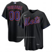 Camiseta Beisbol Hombre New York Mets Alterno Replica Personalizada Negro