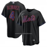 Camiseta Beisbol Hombre New York Mets Francisco Alvarez Alterno Replica Negro