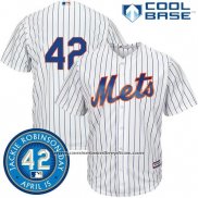 Camiseta Beisbol Hombre New York Mets Jackie Robinson Cool Base Blanco