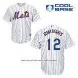 Camiseta Beisbol Hombre New York Mets Juan Lagares 12 Blanco Primera Cool Base