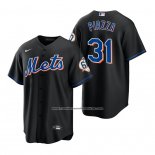 Camiseta Beisbol Hombre New York Mets Mike Piazza Replica Negro