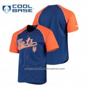 Camiseta Beisbol Hombre New York Mets Personalizada Stitches Azul Naranja