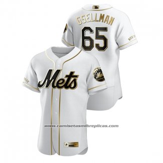 Camiseta Beisbol Hombre New York Mets Robert Gsellman Golden Edition Autentico Blanco