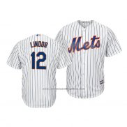 Camiseta Beisbol Hombre New York Mets White Francisco Lindor Cool Base Cool Base