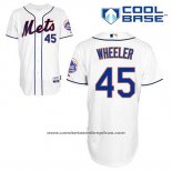 Camiseta Beisbol Hombre New York Mets Zack Wheeler 45 Blanco Alterno Cool Base