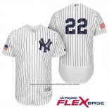 Camiseta Beisbol Hombre New York Yankees 2017 Estrellas y Rayas Jacoby Ellsbury Blanco Flex Base