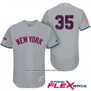 Camiseta Beisbol Hombre New York Yankees 2017 Estrellas y Rayas Michael Pineda Gris Flex Base