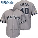 Camiseta Beisbol Hombre New York Yankees 2017 Postemporada Luis Severino Gris Cool Base