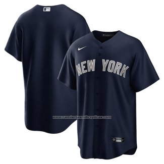 Camiseta Beisbol Hombre New York Yankees Alterno Replica Azul