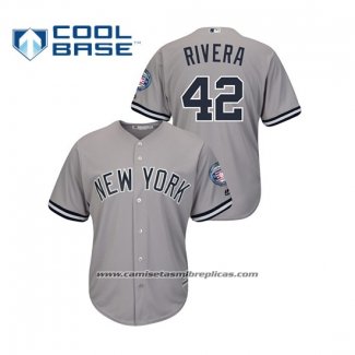 Camiseta Beisbol Hombre New York Yankees Mariano Rivera Cool Base 2019 Hall of Fame Induction Segunda Gris
