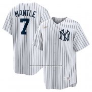 Camiseta Beisbol Hombre New York Yankees Mickey Mantle Primera Cooperstown Collection Blanco