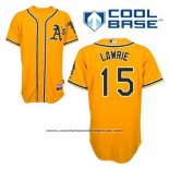 Camiseta Beisbol Hombre Oakland Athletics Brett Lawrie 15 Oro Alterno Cool Base