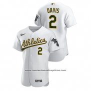 Camiseta Beisbol Hombre Oakland Athletics Khris Davis Autentico Blanco