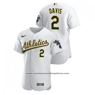 Camiseta Beisbol Hombre Oakland Athletics Khris Davis Autentico Blanco