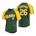 Camiseta Beisbol Hombre Oakland Athletics Matt Chapman Replica Button Down Raglan Verde
