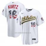 Camiseta Beisbol Hombre Oakland Athletics Nick Kurtz 2026 All Star Edition Stars Stripes Stadium Blanco