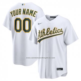 Camiseta Beisbol Hombre Oakland Athletics Primera Replica Personalizada Blanco1