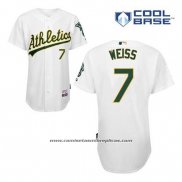 Camiseta Beisbol Hombre Oakland Athletics Walt Weiss 7 Blanco Primera Cool Base