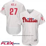 Camiseta Beisbol Hombre Philadelphia Phillies Aaron Nola Blanco Flex Base Autentico Collection