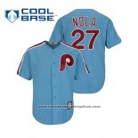 Camiseta Beisbol Hombre Philadelphia Phillies Aaron Nola Cool Base Cooperstown Collezione Azul