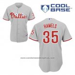 Camiseta Beisbol Hombre Philadelphia Phillies Cole Hamels 35 Gris Cool Base
