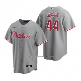 Camiseta Beisbol Hombre Philadelphia Phillies Kyle Gibson Replica Road Gris