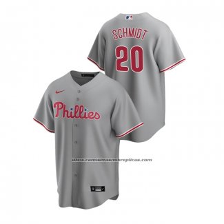 Camiseta Beisbol Hombre Philadelphia Phillies Mike Schmidt Replica Road Gris