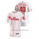 Camiseta Beisbol Hombre Philadelphia Phillies Nick Pivetta Autentico Blanco