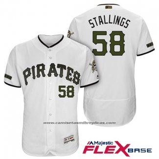 Camiseta Beisbol Hombre Pittsburgh Pirates Jacob Stallings Blanco 2018 Primera Alterno Flex Base