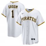Camiseta Beisbol Hombre Pittsburgh Pirates NO 1 Groom Primera Replica Blanco