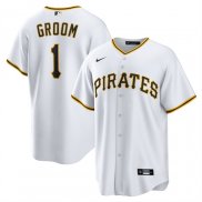 Camiseta Beisbol Hombre Pittsburgh Pirates NO 1 Groom Primera Replica Blanco