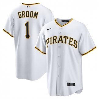Camiseta Beisbol Hombre Pittsburgh Pirates NO 1 Groom Primera Replica Blanco