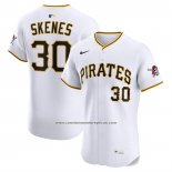 Camiseta Beisbol Hombre Pittsburgh Pirates Paul Skenes Home Elite Blanco