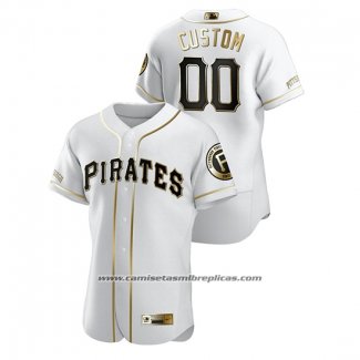 Camiseta Beisbol Hombre Pittsburgh Pirates Personalizada Golden Edition Autentico Blanco