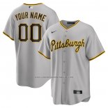 Camiseta Beisbol Hombre Pittsburgh Pirates Road Personalizada Replica Gris