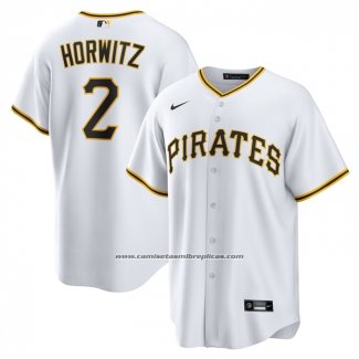 Camiseta Beisbol Hombre Pittsburgh Pirates Spencer Horwitz Primera Replica Blanco