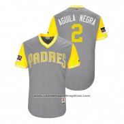 Camiseta Beisbol Hombre San Diego Padres Jose Pirela 2018 LLWS Players Weekend Aguila Negra Gris