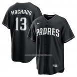 Camiseta Beisbol Hombre San Diego Padres Manny Machado Lights Out Replica Negro