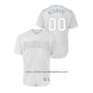 Camiseta Beisbol Hombre San Diego Padres Personalizada 2019 Players Weekend Autentico Blanco