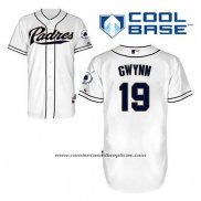 Camiseta Beisbol Hombre San Diego Padres Tony Gwynn 19 Blanco Primera Cool Base