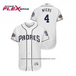 Camiseta Beisbol Hombre San Diego Padres Wil Myers 150th Aniversario Patch Flex Base Blanco