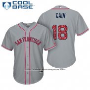 Camiseta Beisbol Hombre San Francisco Giants 2017 Estrellas y Rayas Matt Cain Gris Cool Base