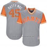 Camiseta Beisbol Hombre San Francisco Giants 2017 Little League World Series Matt Moore Gris
