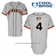 Camiseta Beisbol Hombre San Francisco Giants Mel Ott 4 Gris Cool Base