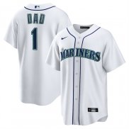 Camiseta Beisbol Hombre Seattle Mariners NO 1 Dad Primera Replica Blanco